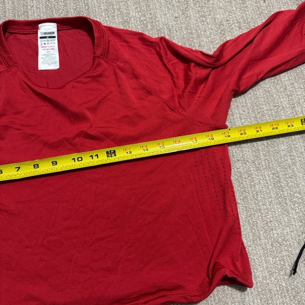 Gymshark Women’s Medium Red Sweat Talks Activewear Top Long Sleeve Shirt - Picture 7 of 11